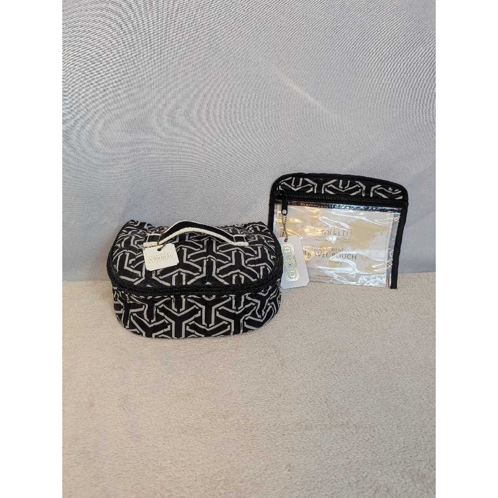 Cinda B Jet Set Black Train Case Cosmetic Bag & Travel Pouch